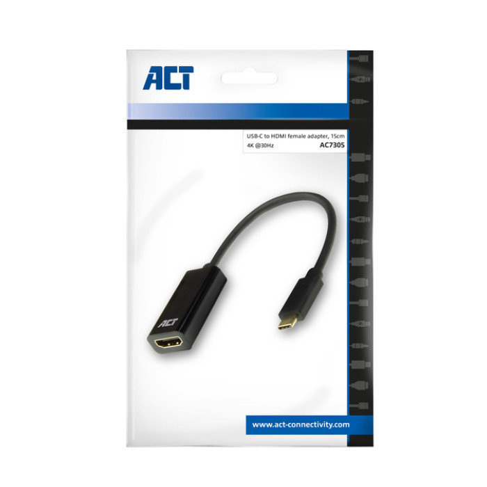 Adapter ACT USB-C naar HDMI 4K 30Hz 0.15 meter