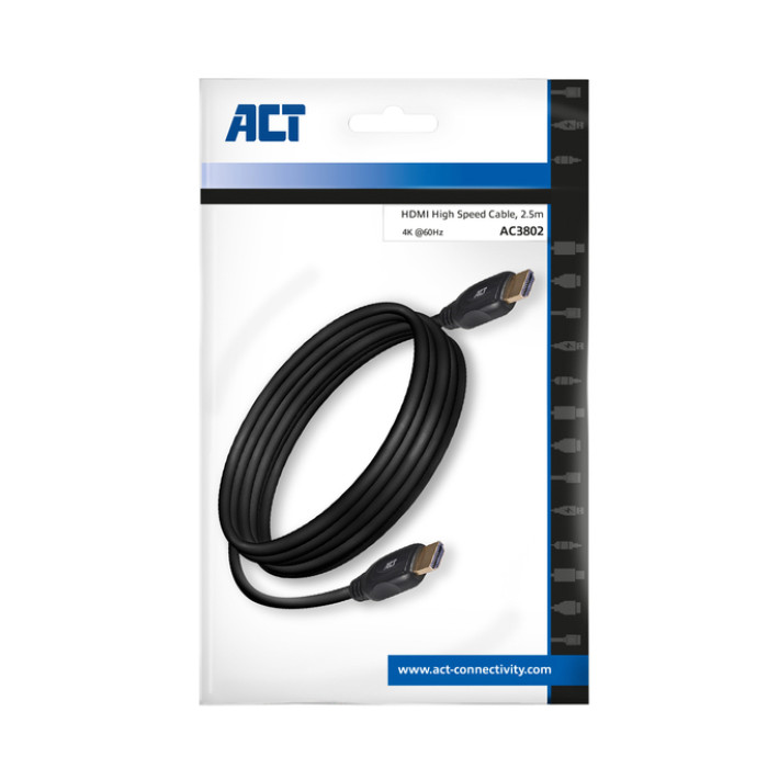 Kabel ACT HDMI High Speed type 1.4 2.5 meter