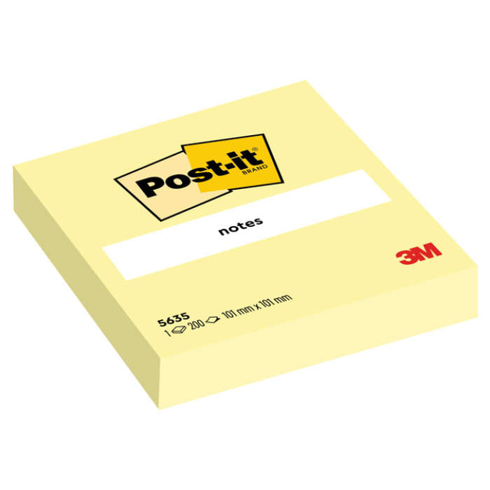 Memoblok 3M Post-it 563 101x101mm geel 200 vel