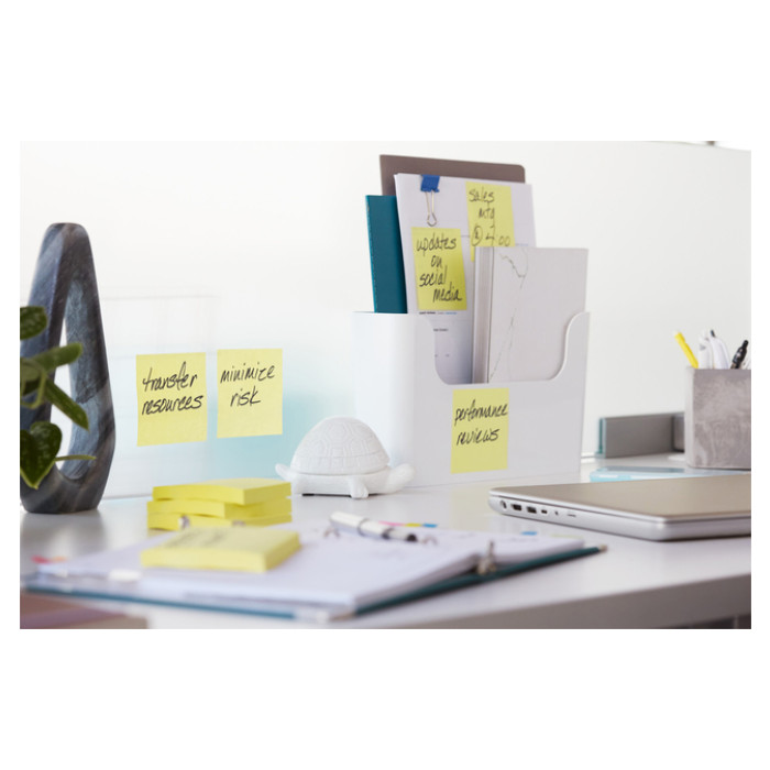 Memoblok 3M Post-it 622 Super Sticky 47.6x47.6mm geel 21 + 3 gratis