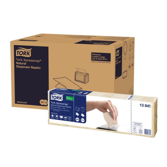 Servet Tork N4 Xpressnap Advanced 1/4 vouw 1-laags 213x330mm 1125 vel naturel 13840