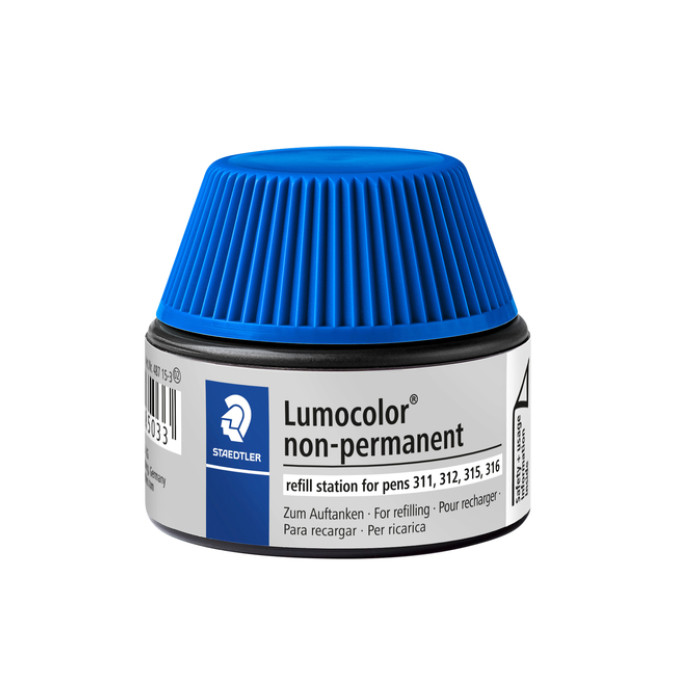 Viltstiftvulling Staedtler Lumocolor non-permanent 15ml blauw