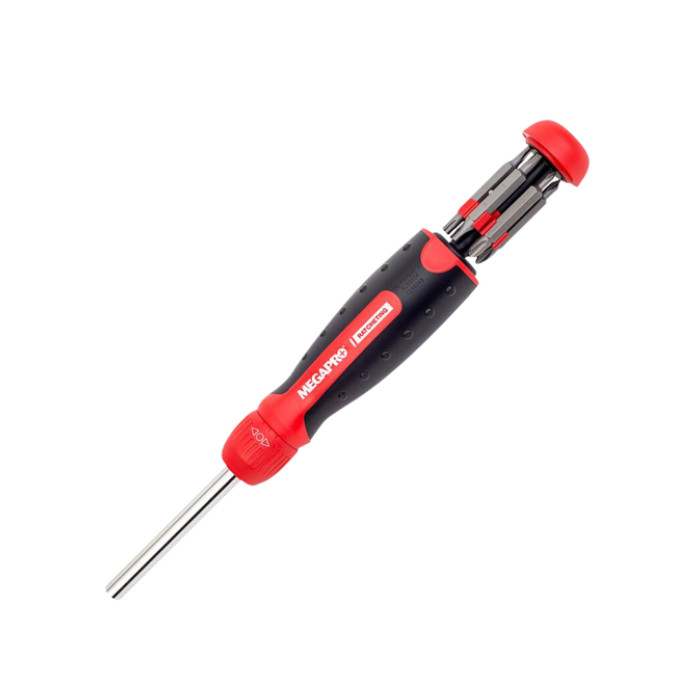 Schroevendraaier Megapro Ratcheting met 13 bits zwart