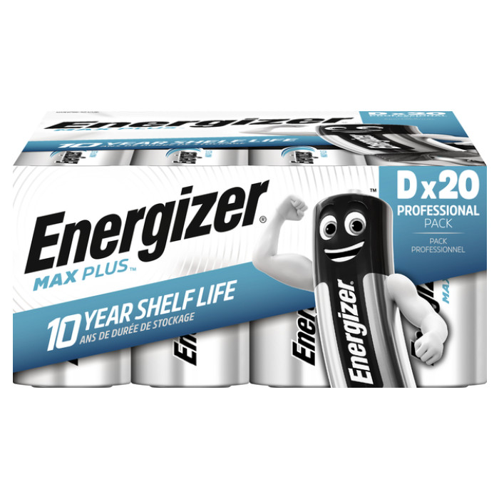 Batterij Energizer Max Plus 20x D alkaline