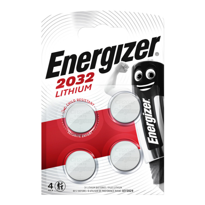 Batterij Energizer knoopcel 4x CR2032 lithium
