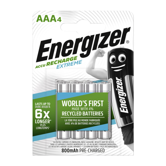 Batterij oplaadbaar Energizer 4x AAA 800mAh