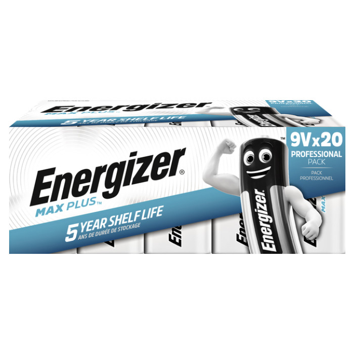Batterij Energizer Max Plus 20x 9v alkaline