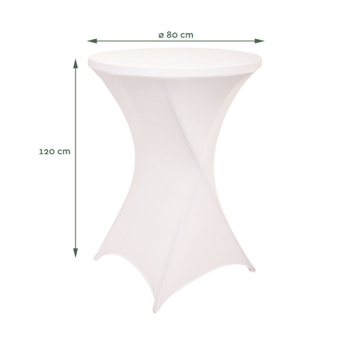 Tafelrok BRASQ voor statafel 80cm wit