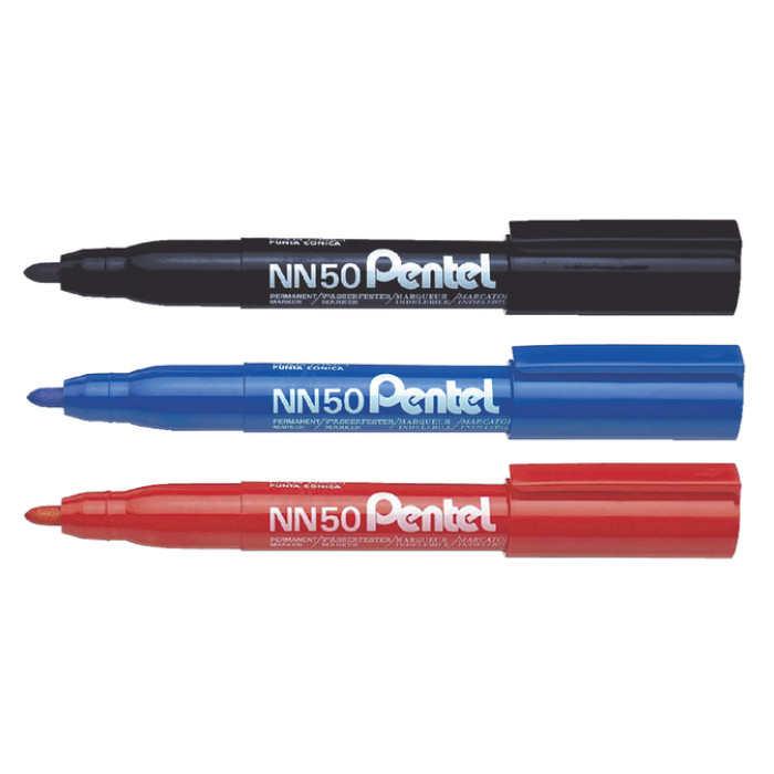 Viltstift Pentel NN50 rond 1.3-3mm zwart