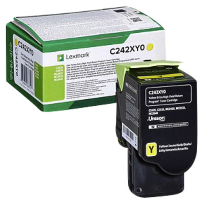 Tonercartridge Lexmark C242XY0 geel