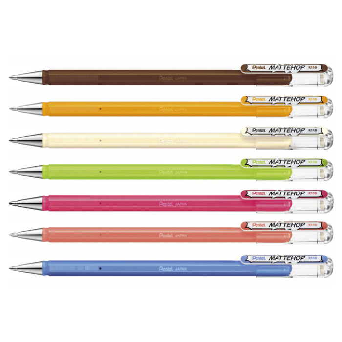 Gelschrijver Pentel K110 Mattehop Fun Sweet M assorti blister à 7st