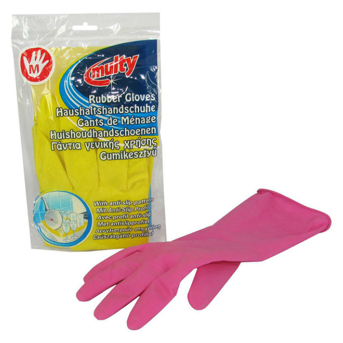 Huishoudhandschoen Multy latex Medium assorti