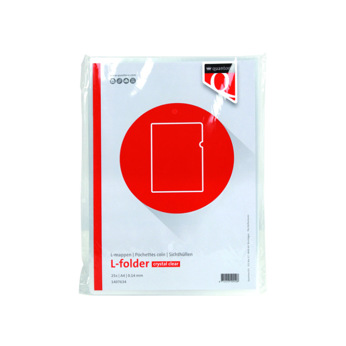Insteekmap L-model Quantore A4 PP 0.14mm glad 25 stuks