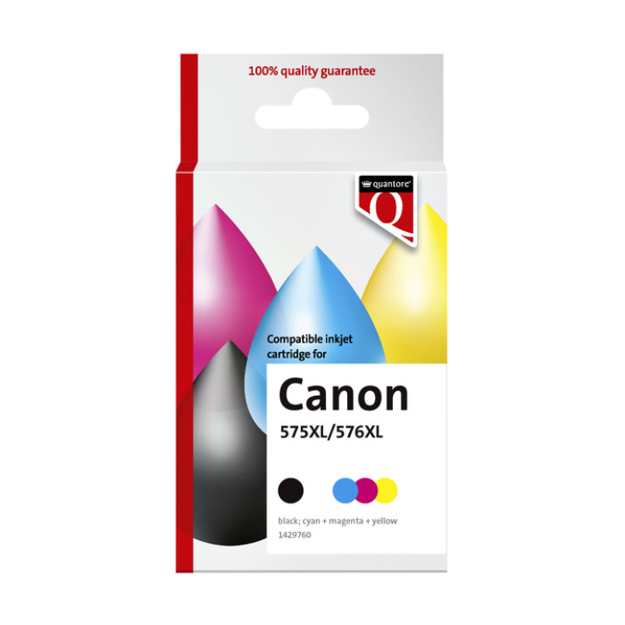 Inktcartridge Quantore alternatief tbv Canon Pg-575XL Cl-576XL zwart + kleur