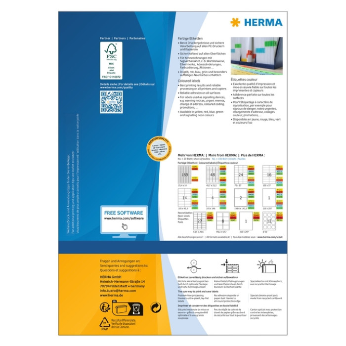 Etiket HERMA 4409 70x37mm groen 2400 stuks