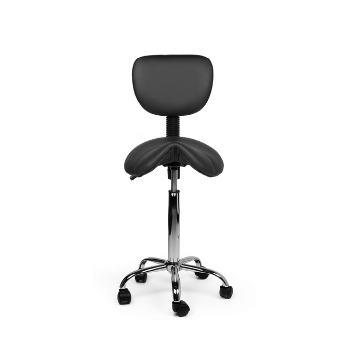 Zadelkruk Office rugleuning medium harde wielen zw
