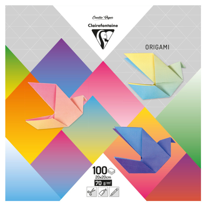 Origami Clairefontaine Gradient 20x20cm set à 100 vel 80gram assorti