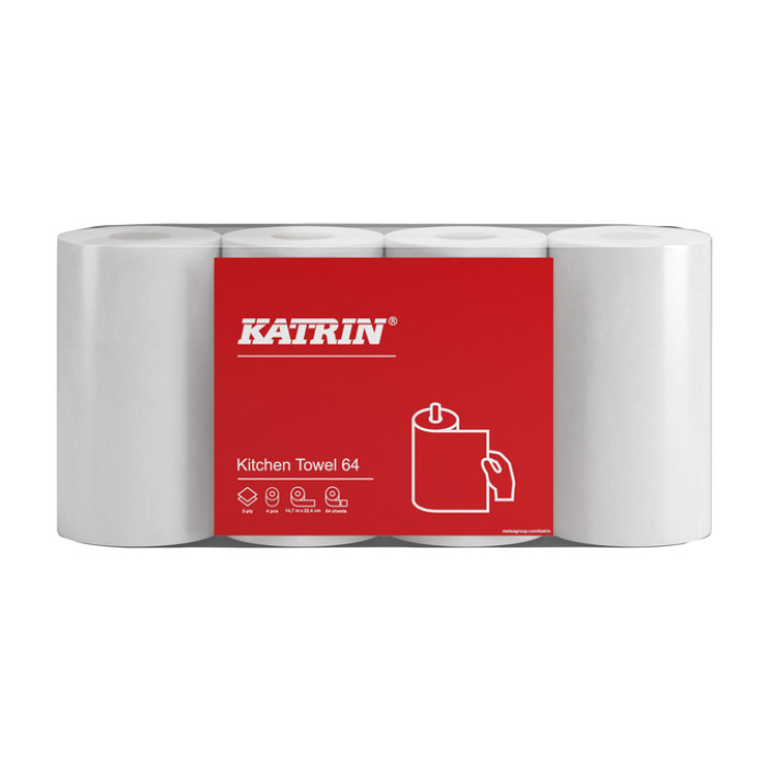 Keukenrol Katrin 2-laags 64 vel wit 87075