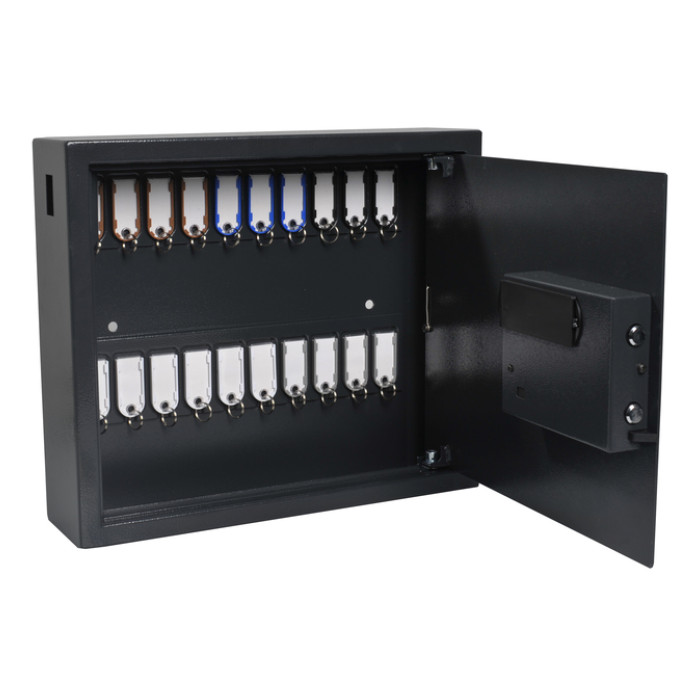 Sleutelkast Pavo High security Magnettag met fingerprintslot 20 haken 350x410x100mm