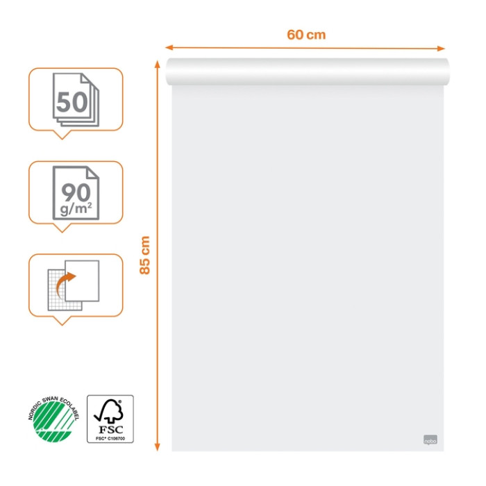 Flipoverpapier Nobo Premium 60x85cm dubbelzijdig 50vel