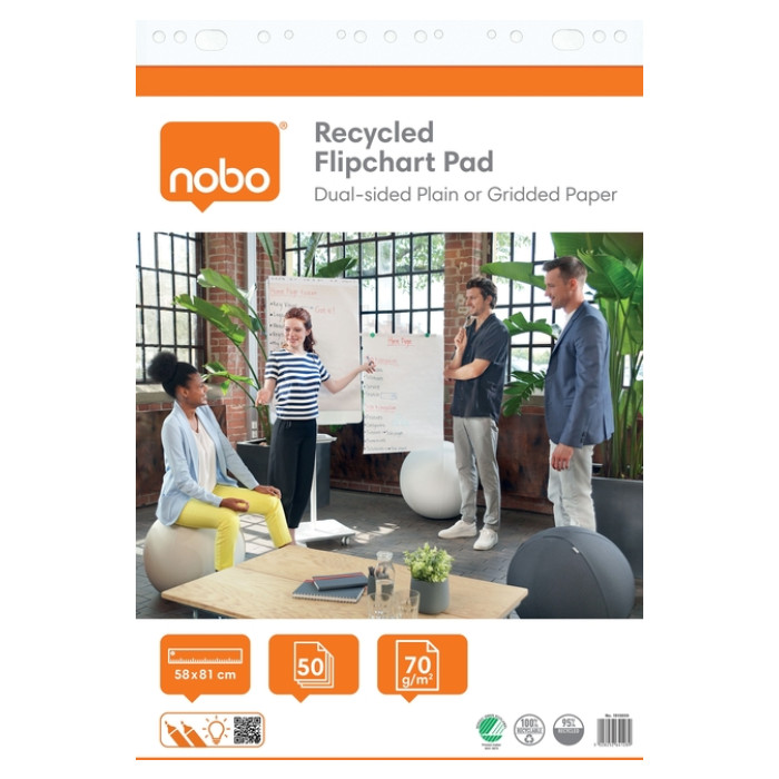 Flipoverpapier Nobo Premium 60x85cm dubbelzijdig rol 50 vel