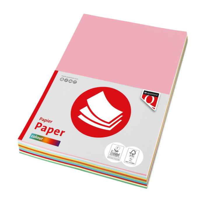 Kopieerpapier Quantore Colour A4 80gr 10 kleuren x 250 vel