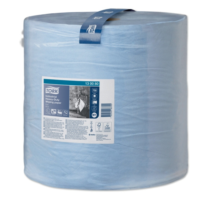 Poetspapier Tork W1 Heavy-Duty Industrial Premium 3-laags 750 vel blauw 130080