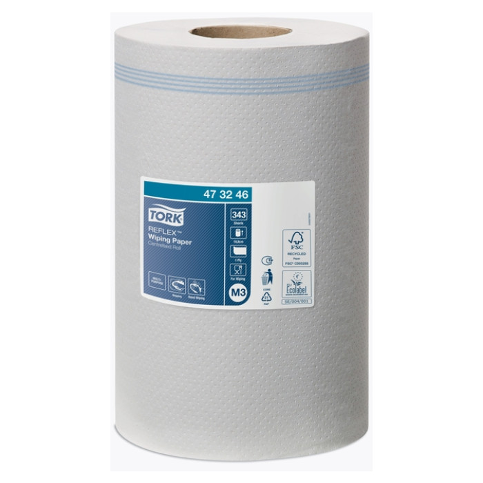 Poetspapier Tork M3 Reflex Advanced 1-laags 343 vel wit 473246