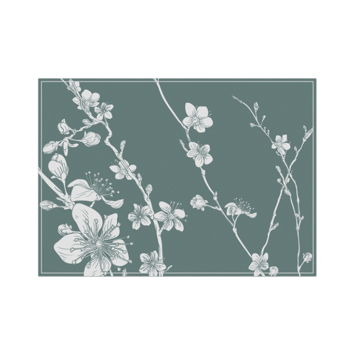 Placemat IEZZY Japanse kersenbloesem groen 6 stuks