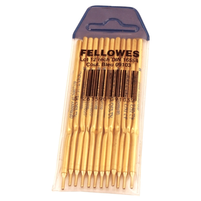 Balpenvulling Fellowes DIN voor baliepen medium blauw 12 stuks