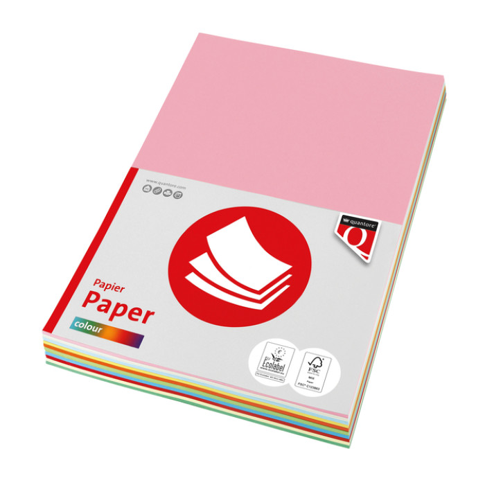 Kopieerpapier Quantore Colour A4 160gr 10 kleuren x 5 vel