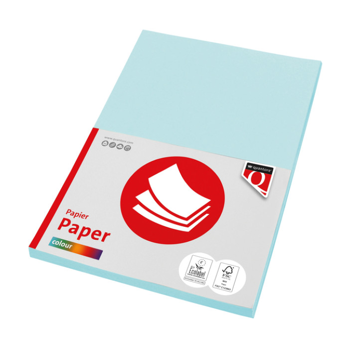 Kopieerpapier Quantore Colour A4 160gr lichtblauw 50 vel