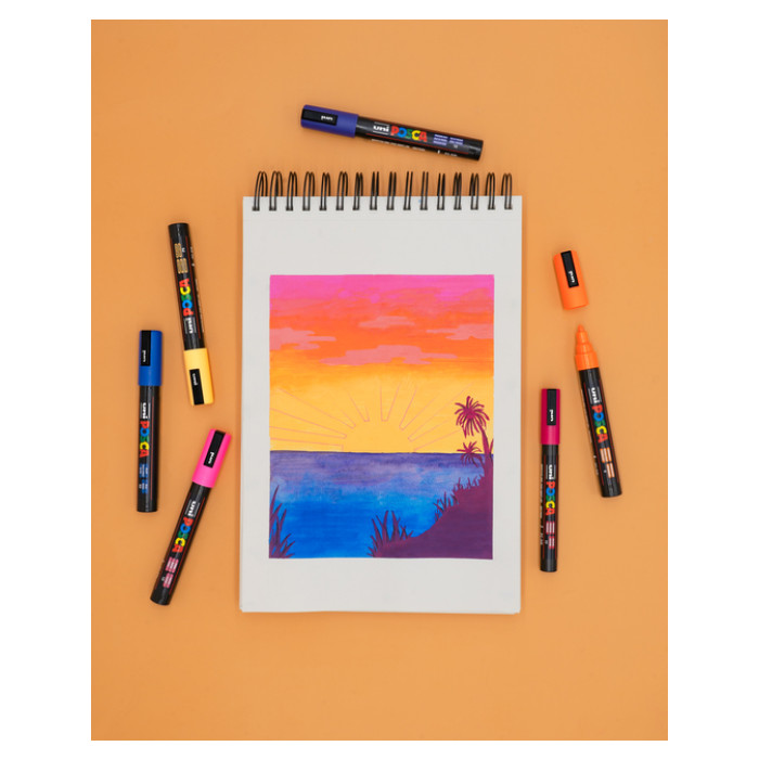 Paintmarker Uni POSCA PC8K breed schuin donker oranje
