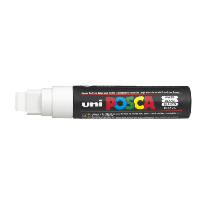 Paintmarker Uni POSCA PC17K extra breed rechthoek wit
