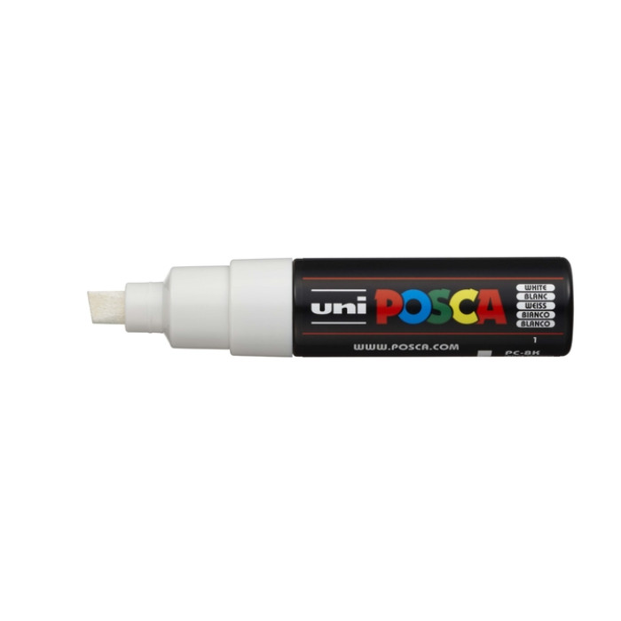 Paintmarker Uni POSCA PC8K breed schuin wit