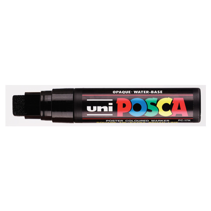 Paintmarker Uni POSCA PC17K extra breed rechthoek zwart