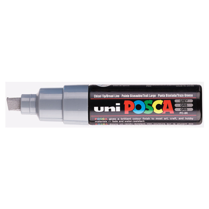 Paintmarker Uni POSCA PC8K breed schuin grijs