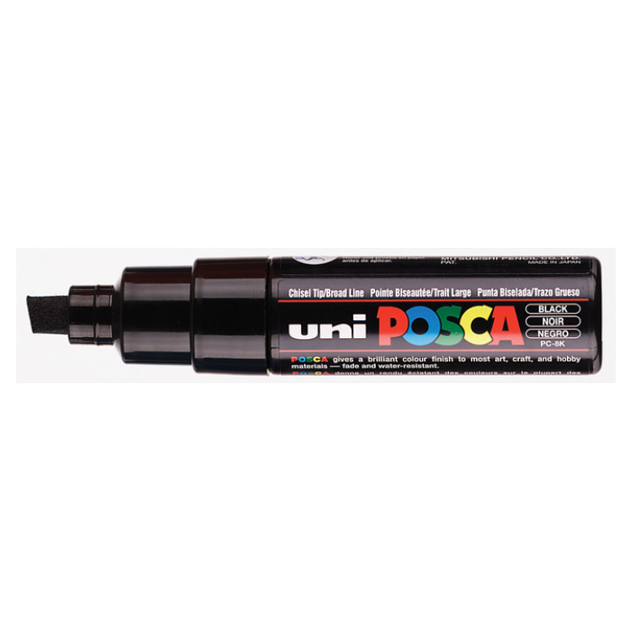 Paintmarker Uni POSCA PC8K breed schuin zwart
