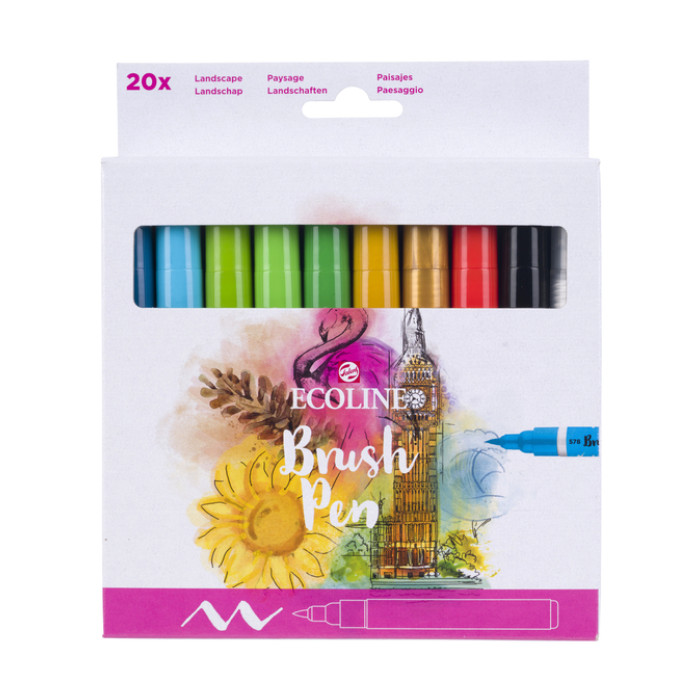 Brushpen Talens Ecoline set à 20 stuks landschap