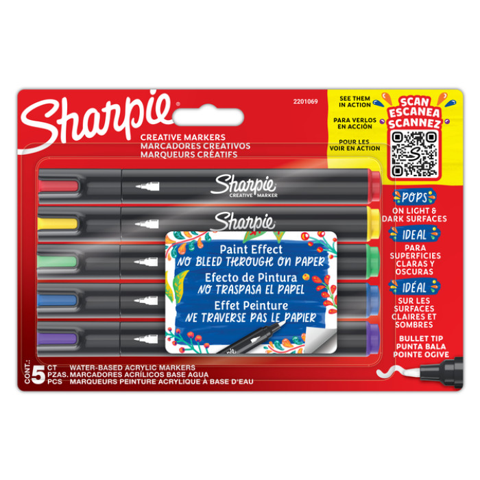 Creatieve marker Sharpie assorti blister à 5 stuks