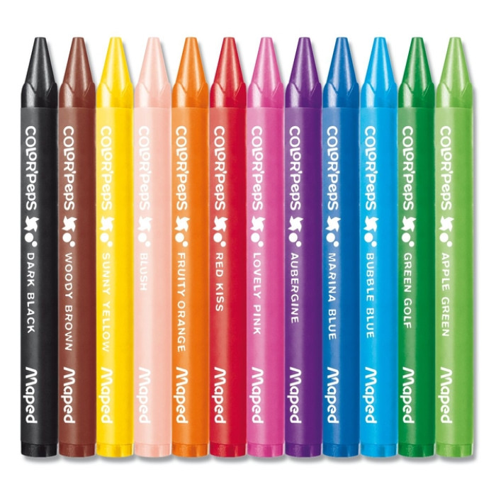 Waskrijt Maped Color'Peps Wax set á 12 kleuren