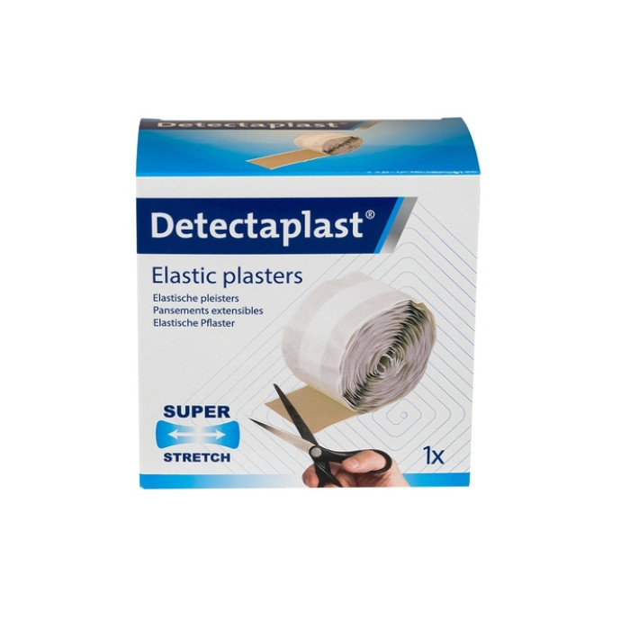 Elastische pleister Detectaplast bruin op rol 6cmx5m
