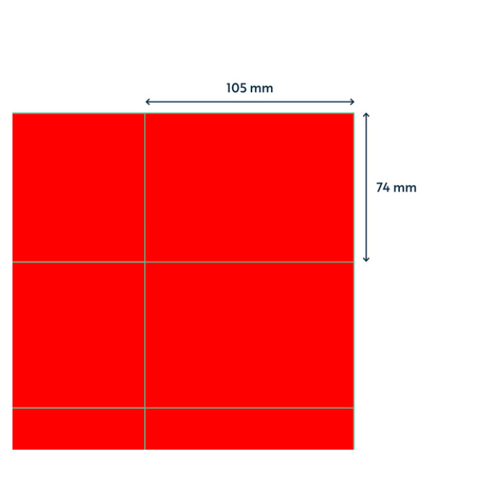 Etiket Rillprint 105x74mm fluor rood 800 stuks