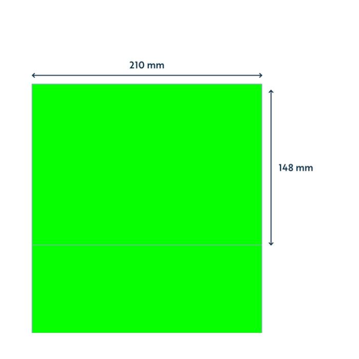 Etiket Rillprint 210x148mm fluor groen 200 stuks