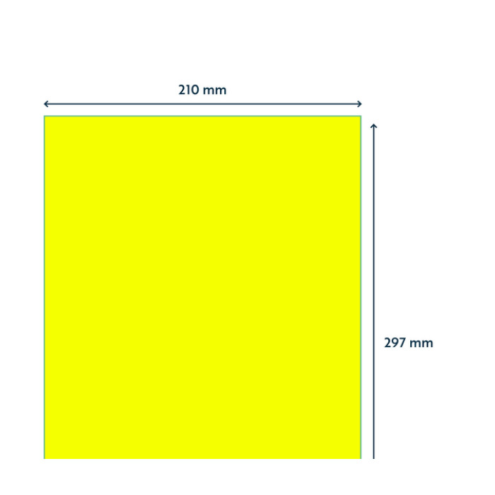 Etiket Rillprint 210x297mm fluor geel 100 stuks