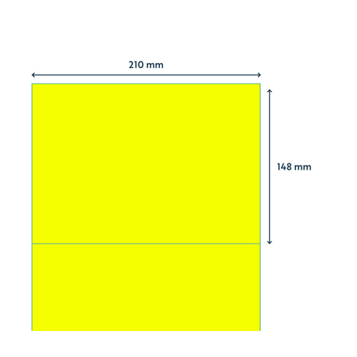 Etiket Rillprint 210x148mm fluor geel 200 stuks