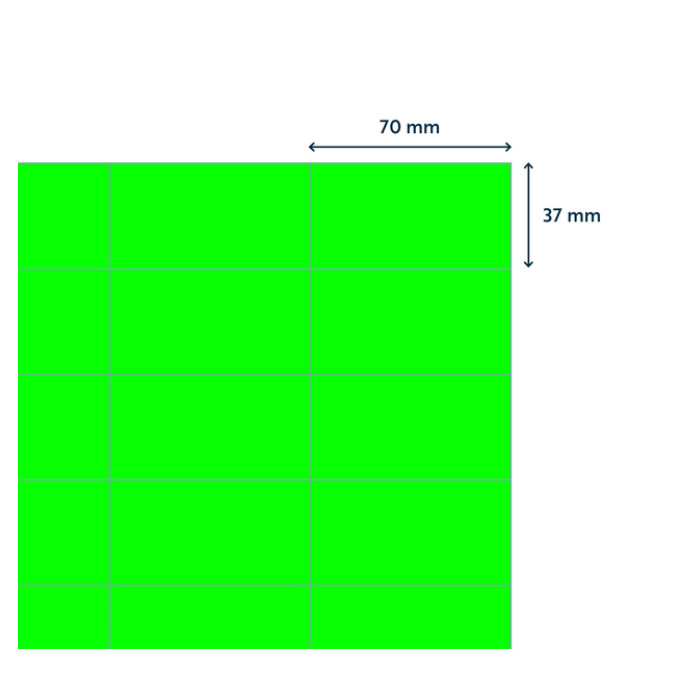 Etiket Rillprint 70x37mm fluor groen 2400 stuks