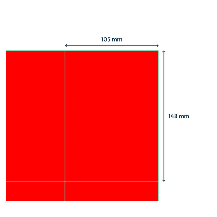 Etiket Rillprint 105x148mm fluor rood 400 stuks