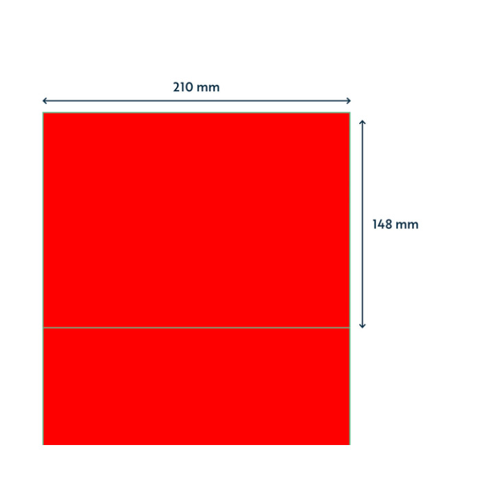 Etiket Rillprint 210x148mm fluor rood 200 stuks