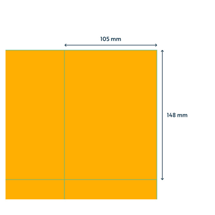 Etiket Rillprint 105x148mm fluor oranje 400 stuks